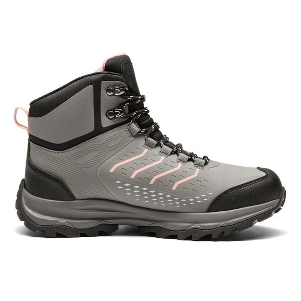 Women's Waterproof Winter Hiking Boots - LIGHT GREY-PINK - 4